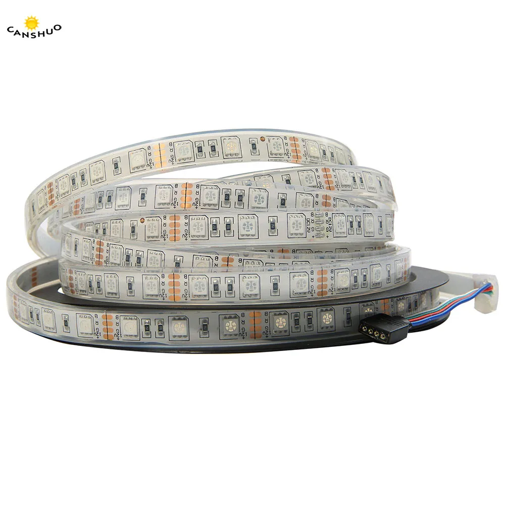 DC12v 5 м Светодиодные ленты 5050 SMD RGB светодиодный лента IP68 трубка Водонепроницаемый Светодиодные ленты e бар светильник строка праздничного декора лампы аквариума на открытом воздухе