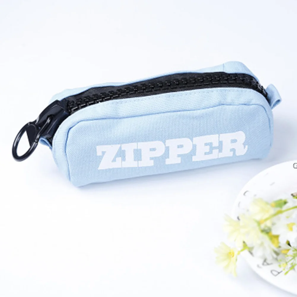 Stationery Gifts Large Capacity Kawaii Big Zipper Pencil Case Pen Box Canvas Girls Simple Lettering | Канцтовары для офиса и