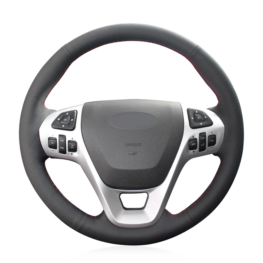 Ручная работа искусственная кожа Автомобильный руль Крышка для Ford Explorer 2011- Taurus 2013- Edge 2011- Flex 2013