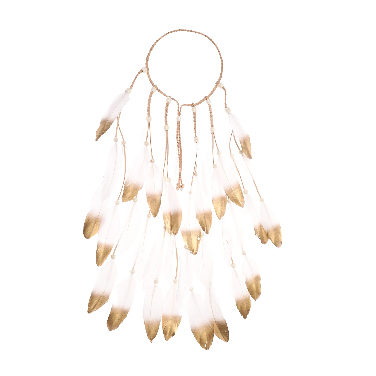 Моланс Уникальные белые и золотые обручи с перьями естественные перья Фестивальные амулеты Богемная свадебная женская повязка