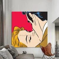 hand painted canvas painting roy lichtenstein pop art cartoon oil painting wall art pictures for living room home decor