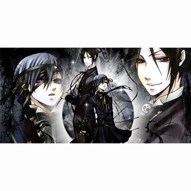 Мягкое натуральное бамбуковое волокно аниме Черный Дворецкий принт