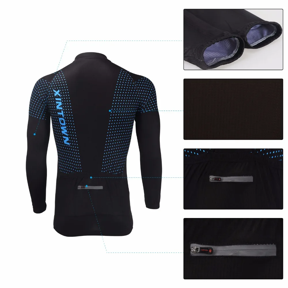 

New Long Sleeve Cycling Sets for Men Anti-sweat Stripe Jersey and GEL Pad Bib Pants Bike Bicycle Jersey Suit