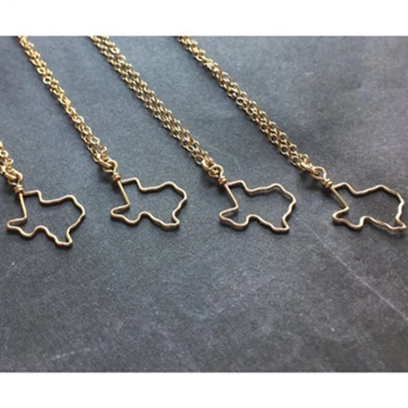 2015 модное Трендовое ожерелье с подвеской в виде карты США штата Техас абама