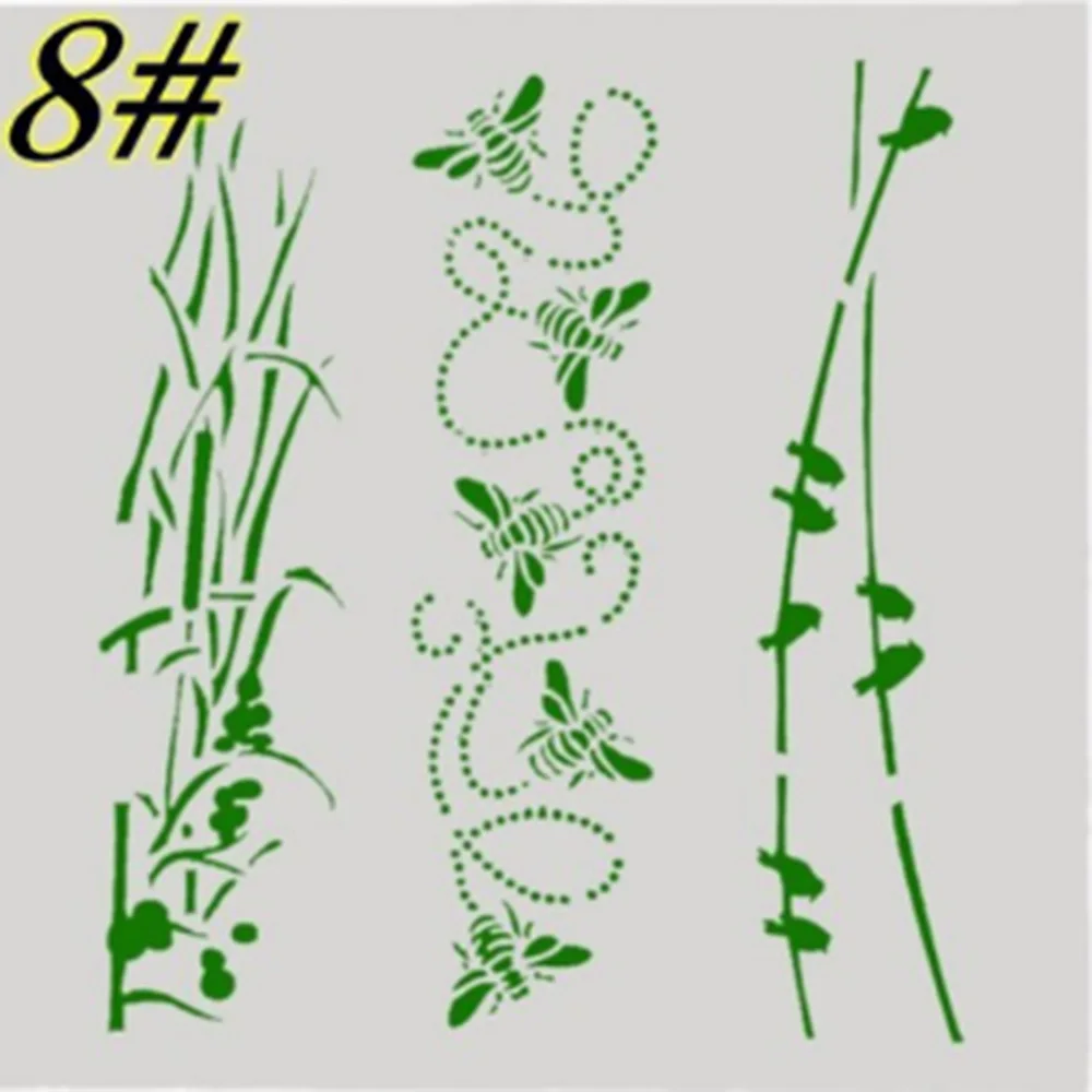 

1PC Bird Bee Bamboo Shaped Reusable Stencil Airbrush Painting Art DIY Home Decor Scrap booking Album Crafts