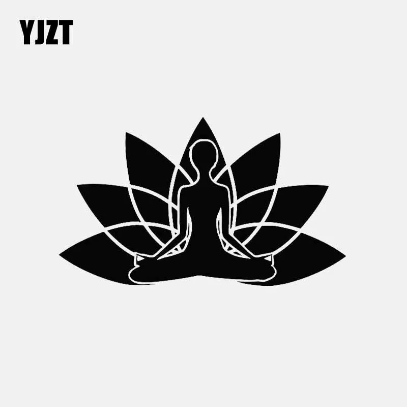 

YJZT 15,7 см * 9,2 см Йога центр медитация буддизм Автомобильная Наклейка Виниловая наклейка черный/серебряный цвет