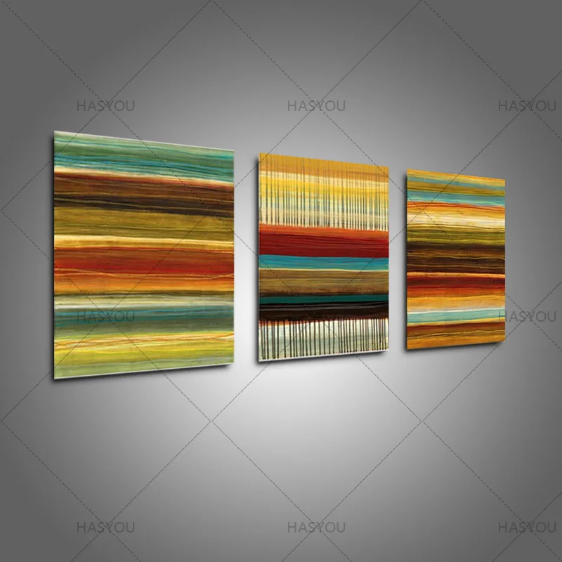 

3 piece canvas painting abstract oil painting 100% handmade bright yellow grey wall art canvas wall pictures for living room