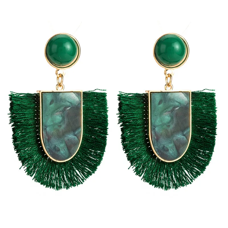 Веерообразные серьги с большими кисточками для женщин многослойные массивные