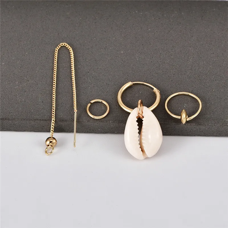 4 шт./компл. богемное кольцо с кисточкой из натурального белого ракушка Женские