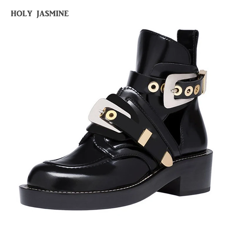 

Женские ботильоны в байкерском стиле, роскошная дизайнерская обувь для женщин, модные боевые ботинки, весна-осень 2019