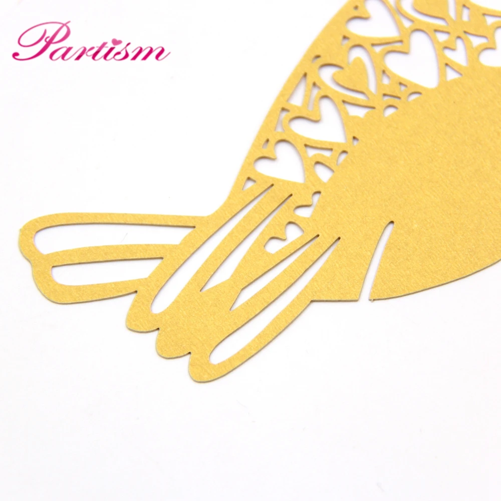 50 шт. птица Форма имя карты вина Стекло лазерная резка Бумага чашки карточным