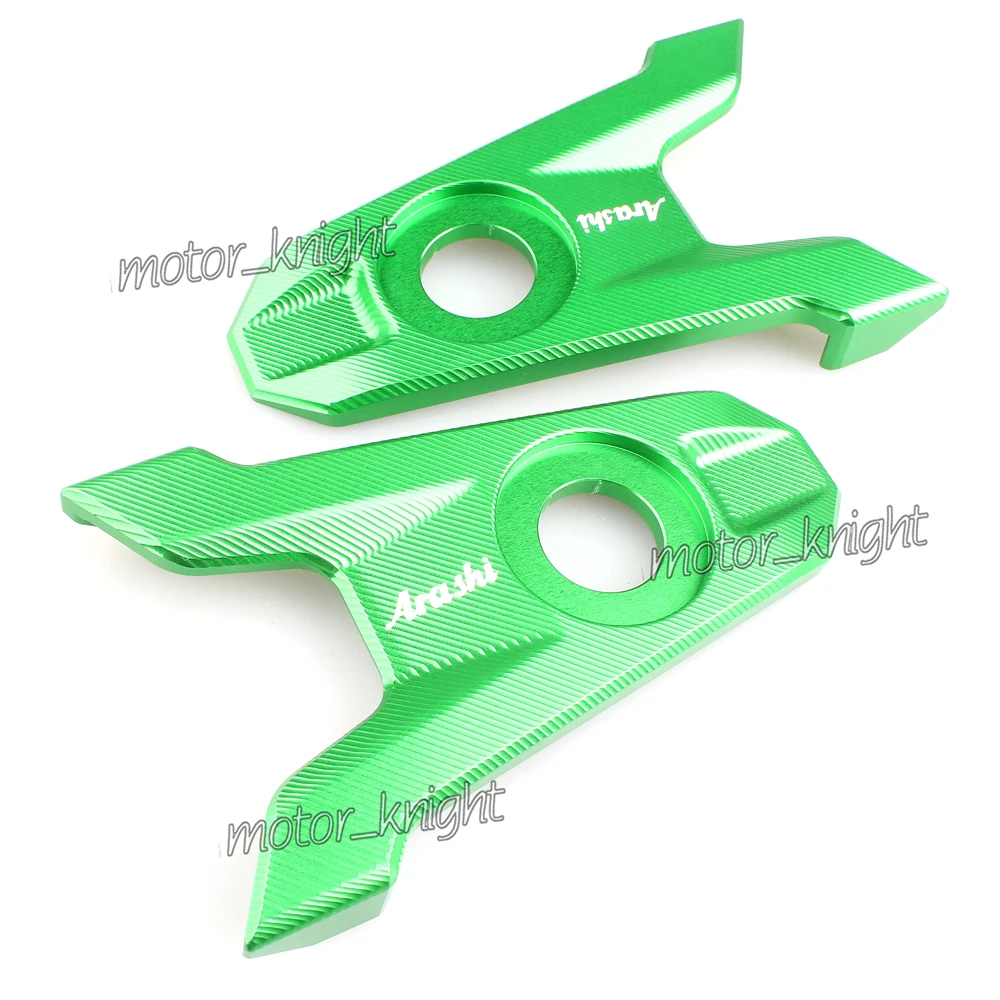 Зеленый Motorcycle Accessories CNC Aluminum Rear Axle Spindle Chain Adjuster Code For kawasaki Z800 Z 800 2013 - Цвет: Зеленый