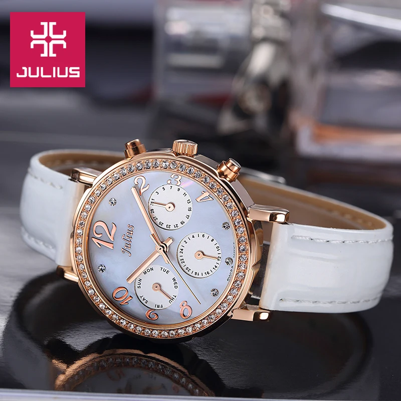 Реальные функции Julius Shell женские часы ISA Mov без часов изящный модный браслет