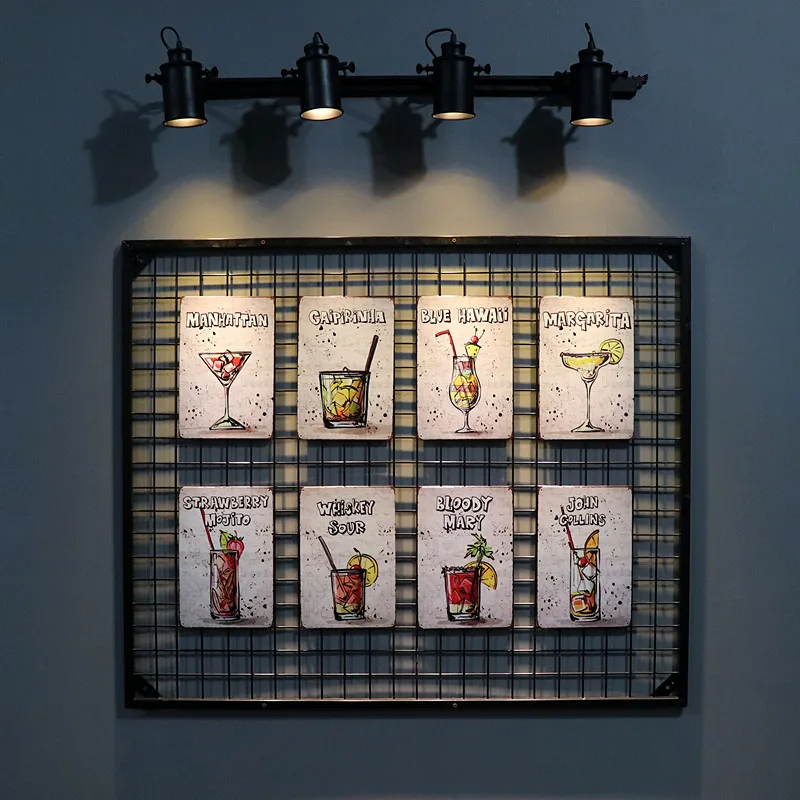 Dl-винтажный коктейль жестяная вывеска Бар паба постер человек пещера Ретро стиль