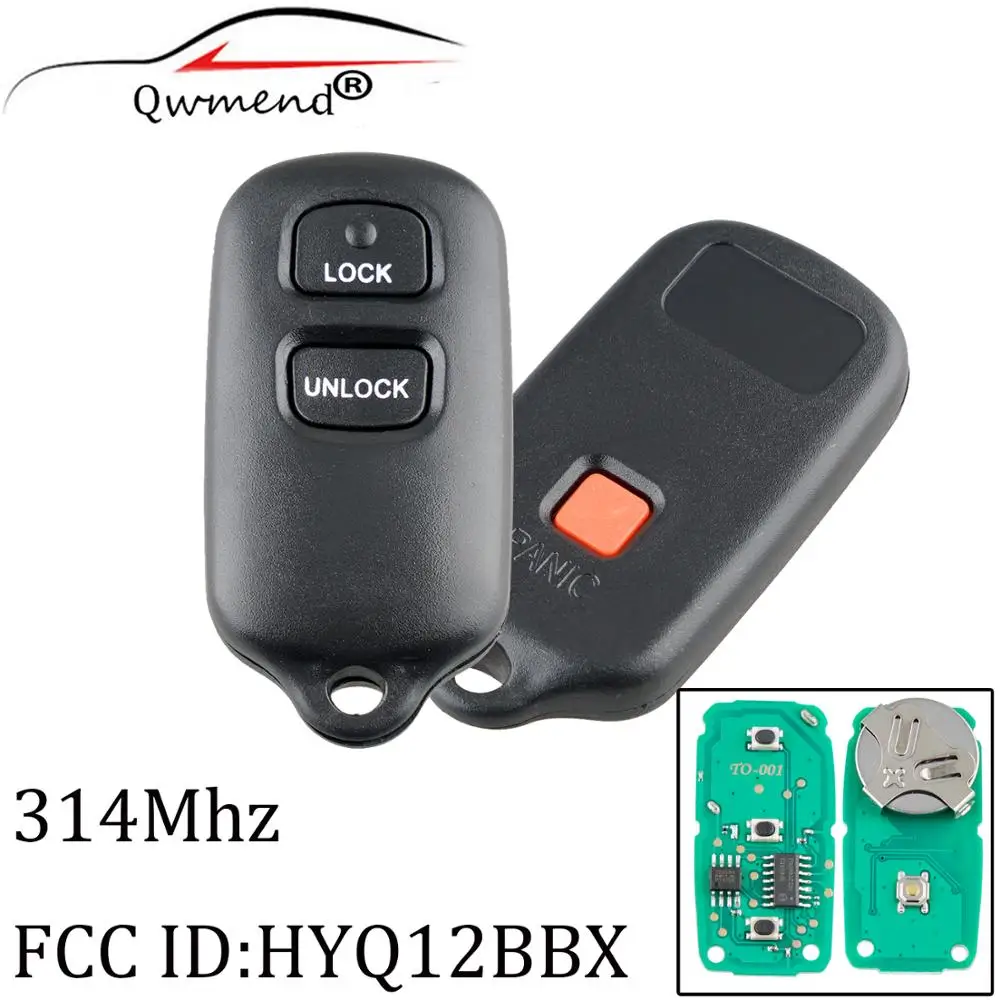 3 кнопки без ключа дистанционного Fob для Toyota Highlander 2001 2002 2003 2004 2005 2006 2007 HYQ12BBX/BAN