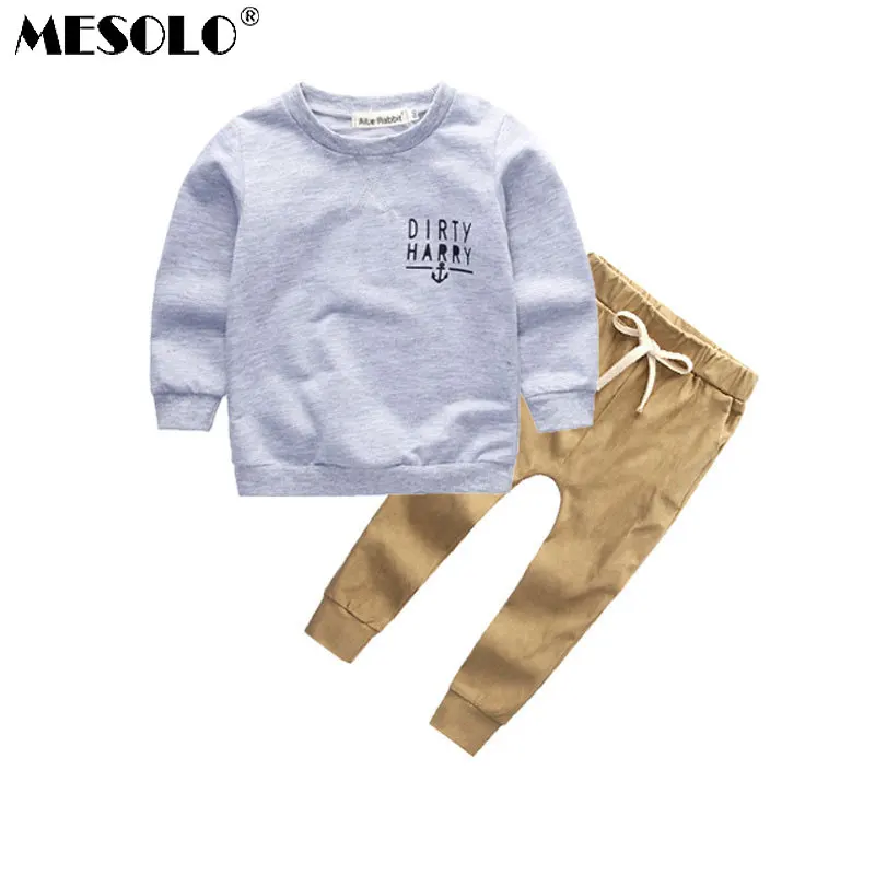 MESOLO and autumn period the new 2019 European American boys letters long sleeve T-shirt feet pants suit a undertakes | Детская одежда