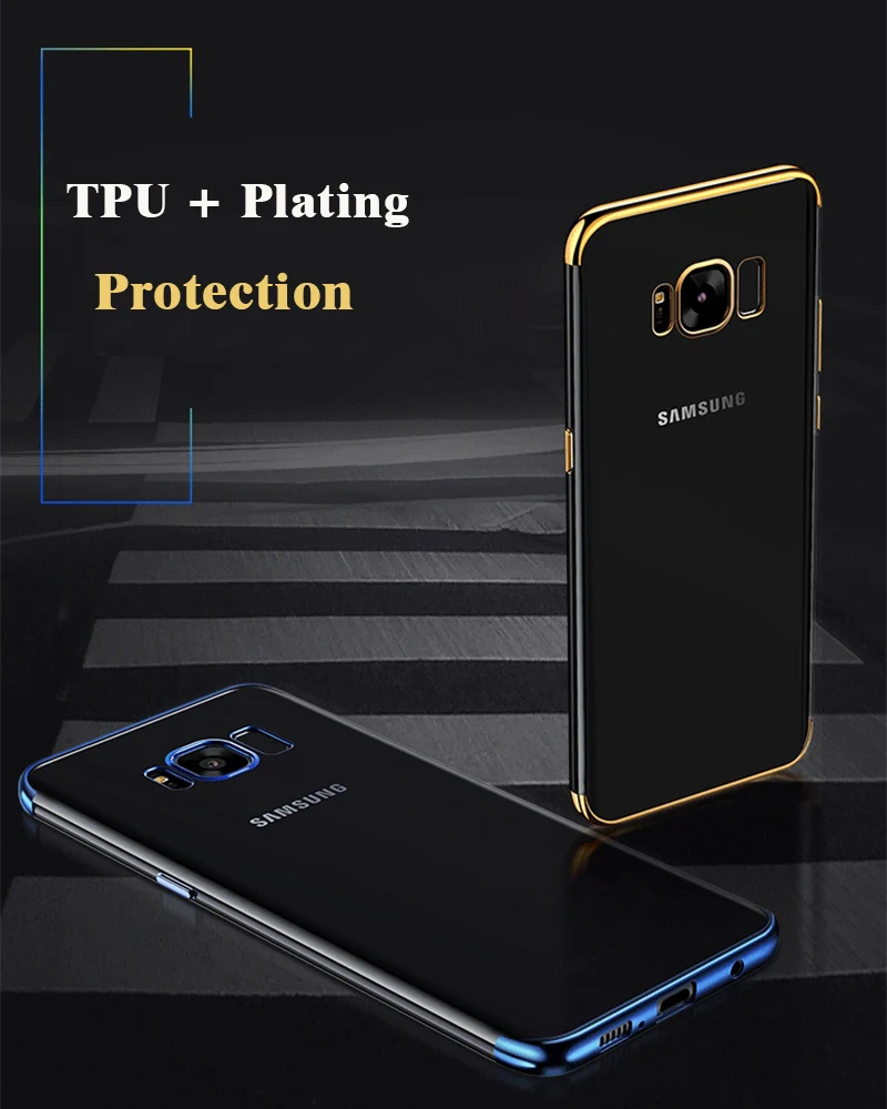 Роскошный обшивка мягкий чехол для телефона для samsung Galaxy S7 Edge S8 S8 Plus Coque Прозрачный чехол для samsung S9/S9Plus Note 8 Fundas
