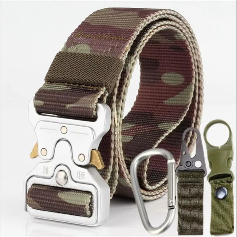 C Camouflage package SupSindy мужской холщовый ремень быстросъемный с металлической пряжкой нейлоновый тренировочный ремень военный армейский Кобра тактические ремни для джинсов мужской ремень - Цвет: C Camouflage package