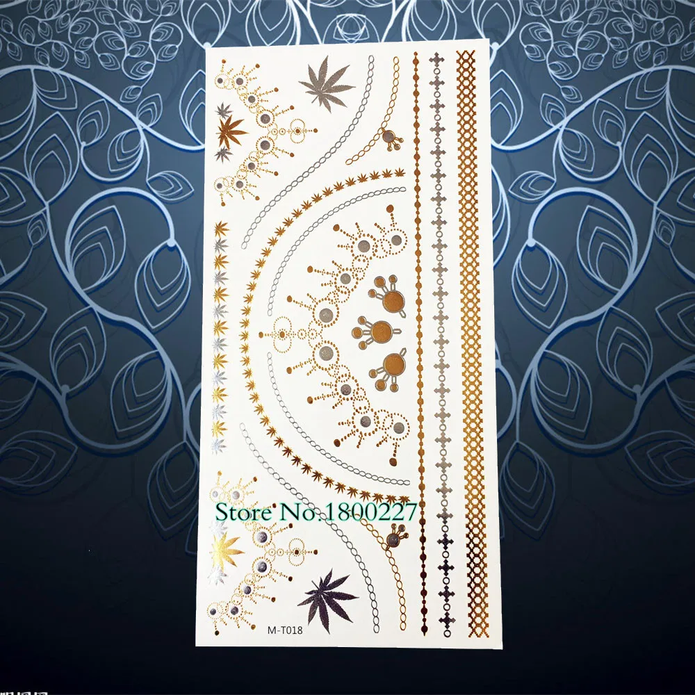 Золото индийский волк вспышка металлик временная татуировка Женщины тела макияж