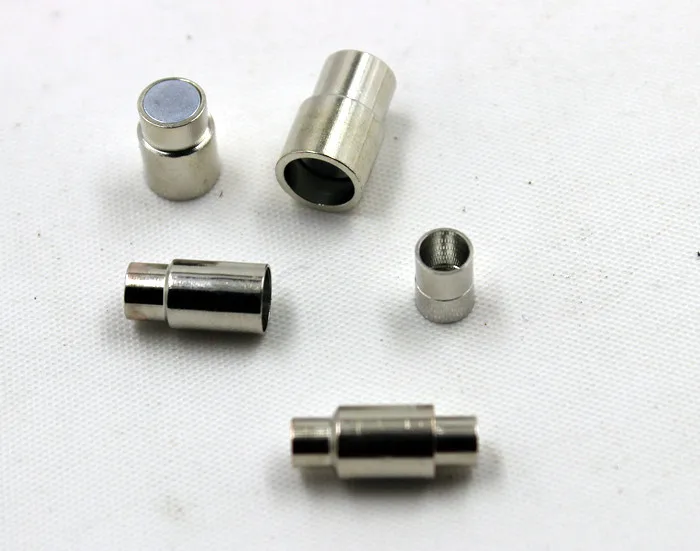 

BASEHOME 5pcs/lot Rhodium Plated Strong Magnetic Clasps For 2/3/4/5/6mm Leather Cord Bracelets Connectors for DIY Jewelry Making