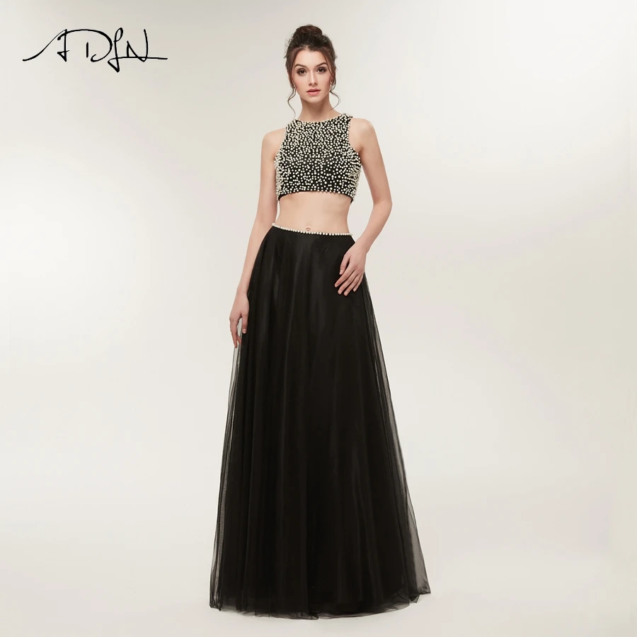 ADLN пикантные двойка выходные платья без рукавов жемчуг Растениеводство Топ