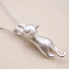 Красивые Подвески в виде кота из стерлингового серебра 925 пробы, ожерелье для женщин, вечерние аксессуары, милый кулон для животного, дизайнерские женские украшения