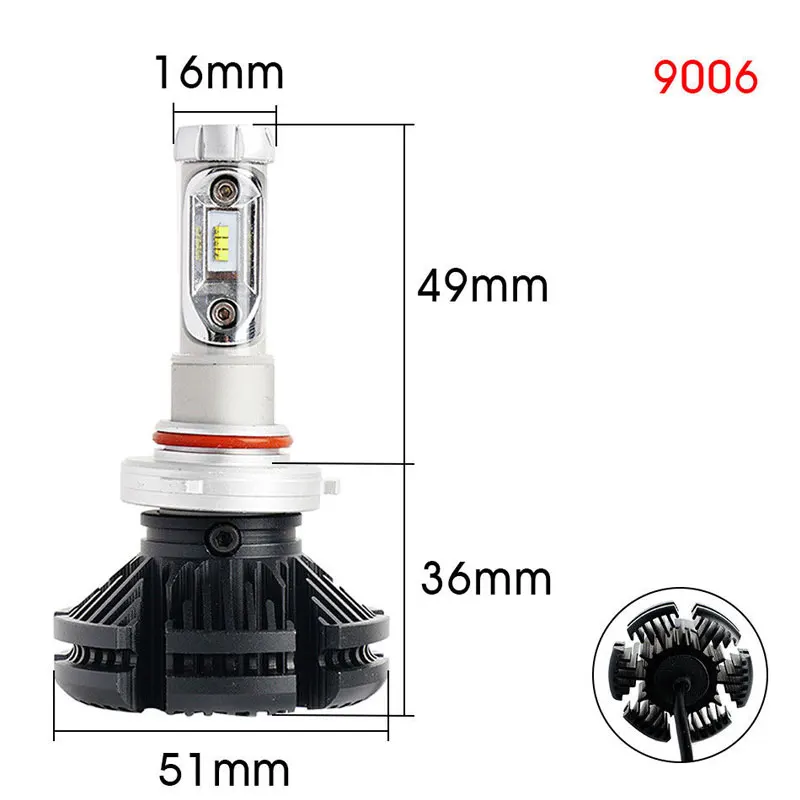Автомобильный светодиодный фары H7/9006/H4/H11 светодиодный фары лампы X3 ZES чип 50 Вт 12000 лм/пара IP68 200 м дальность дальности Hi/Lo луч яркая лампа авто