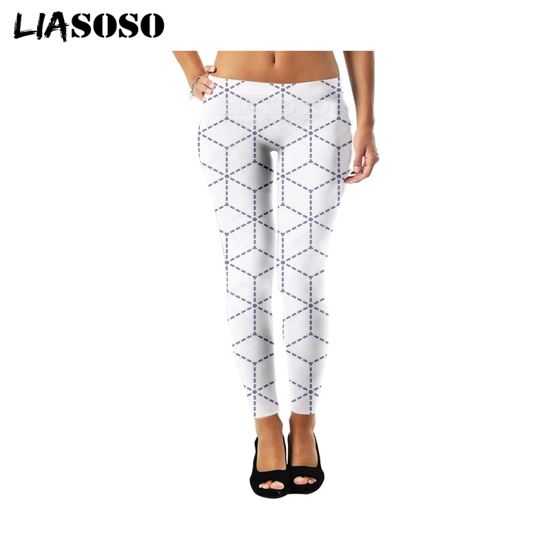 LIASOSO сексуальные модные женские леггинсы эластичные 3D принт шотландская клетка