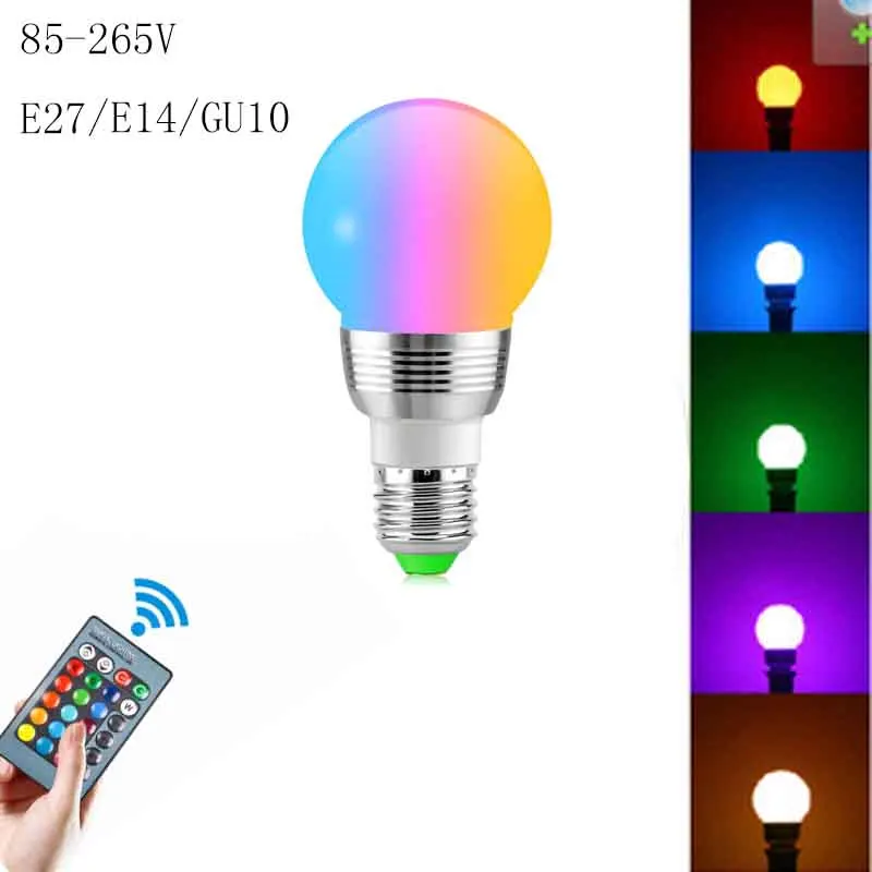 1 шт. 16 цветов затемнения RGB светодиодный bulbo magico E27 7 Вт 85 В постоянного тока 265 в