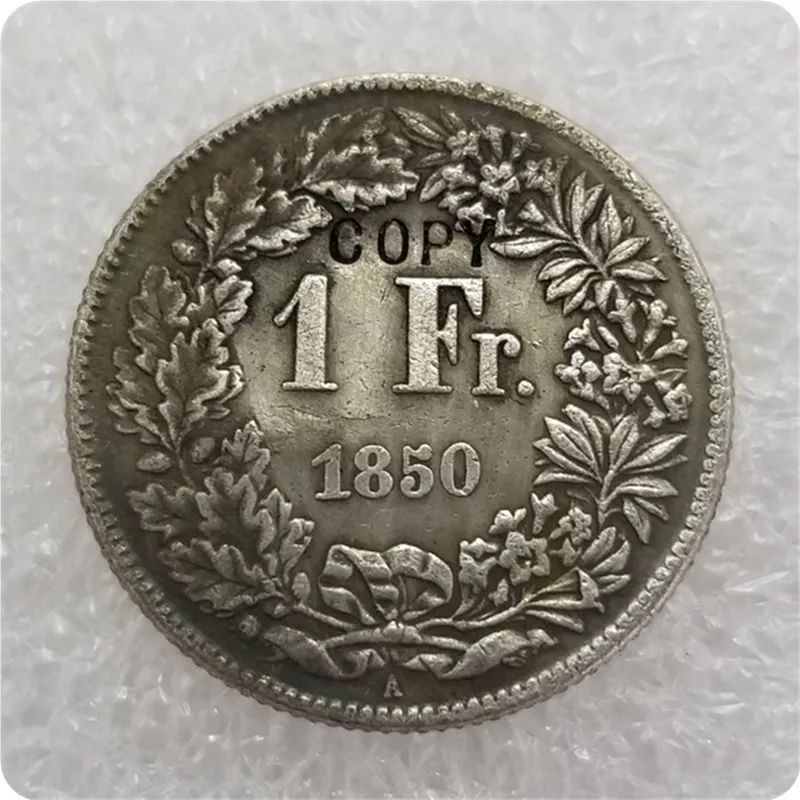 Копия швейцарских монет в 1 Франк 1850A 1851A 1857 1860B 1861B|Безвалютные монеты| |