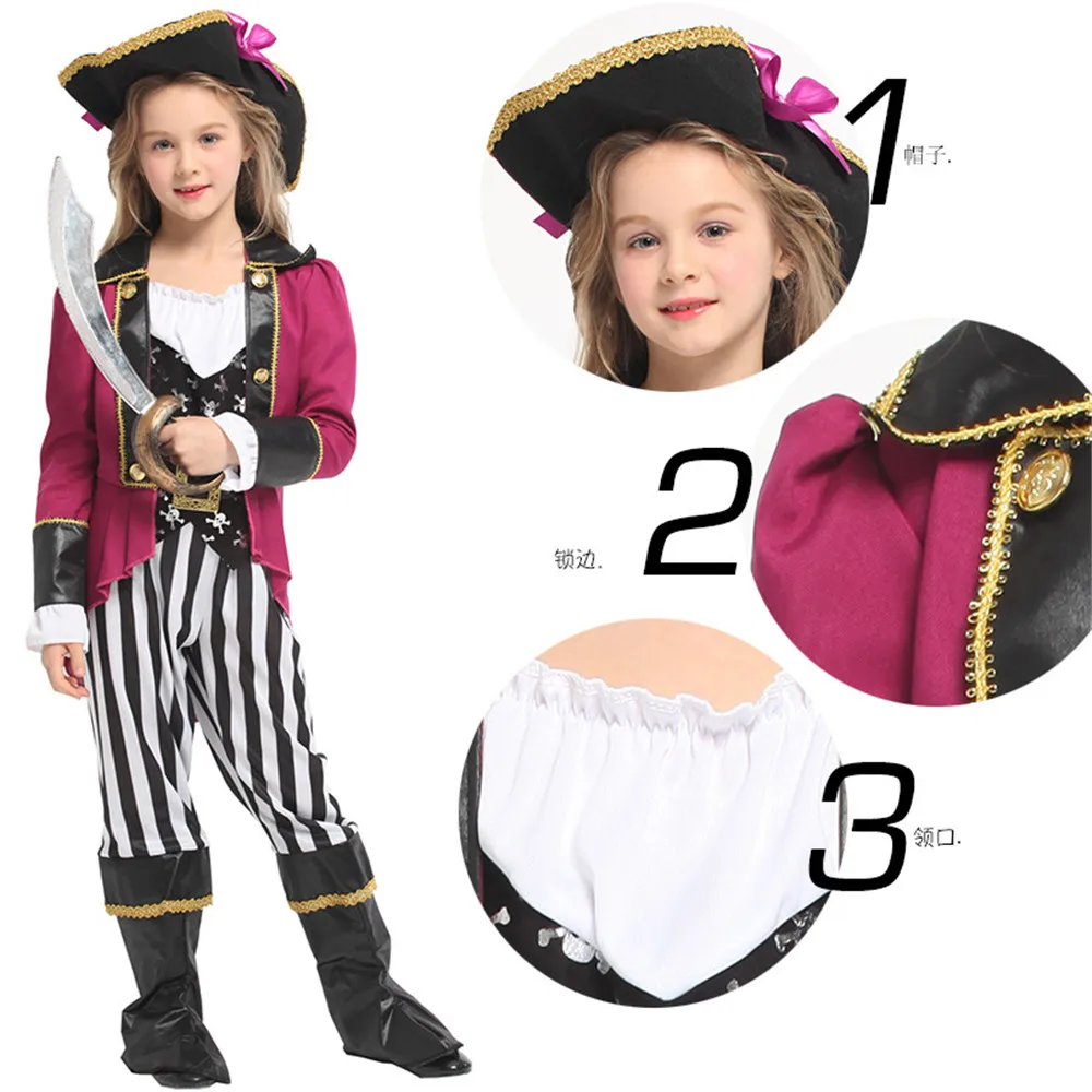 

Children's Day Pirate Costumes Girls Party Cosplay Costume For Children Kids Lovely Playful Halloween Clothes Anime