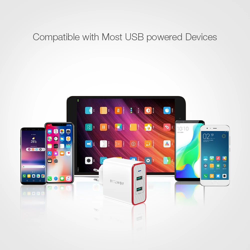 BlitzWolf 36 Вт USB быстрое зарядное устройство с европейской вилкой два порта адаптер настенное зарядное устройство для Xiaomi roidmi 2s S9 для iPhone 8 для huawei P10 P20