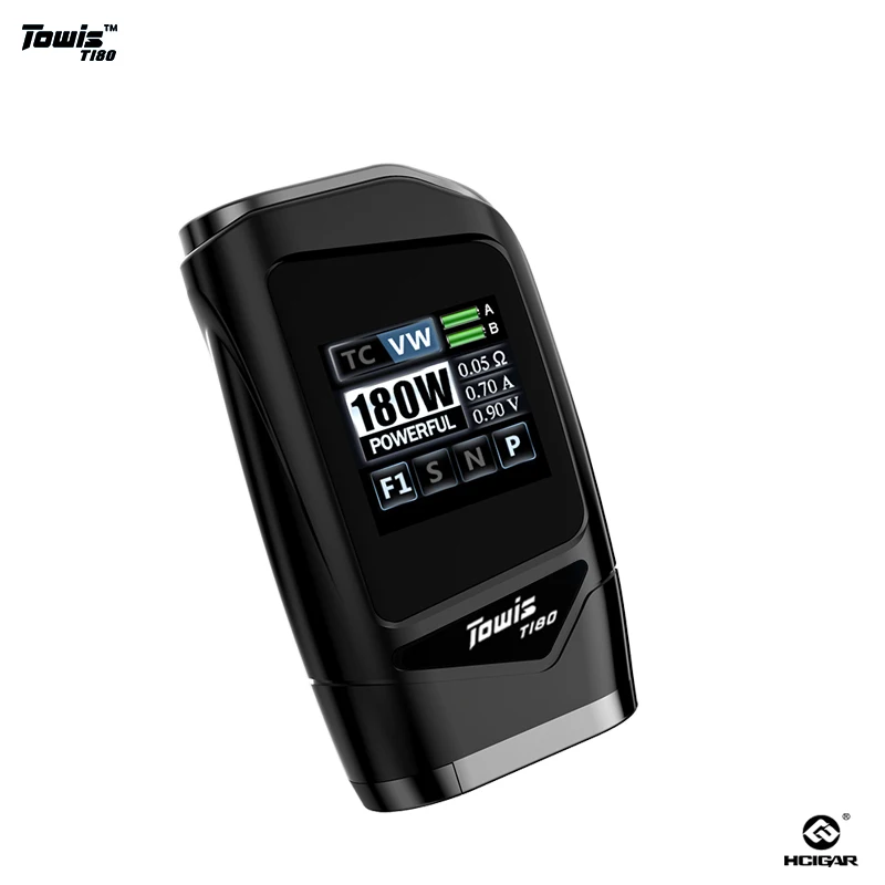 2 шт./лот,, Hcigar Towis T180, электронная сигарета, сенсорный экран, коробка, мод с чипсетом XT180, vape, мод, электронная сигарета - Цвет: black