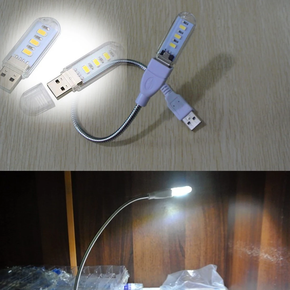 1 шт. Мини Портативный USB светодиодный светильник для книг 3 светодиода DC 5 В