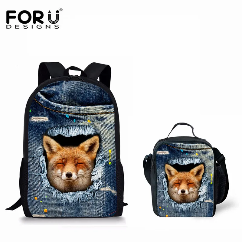 CC3707CG FORUDESIGNS/ранец, школьный рюкзак с изображением животных, галактики, лисы, школьные сумки для подростков, мальчиков, детский рюкзак, винтажные Детские рюкзаки - Цвет: CC3707CG