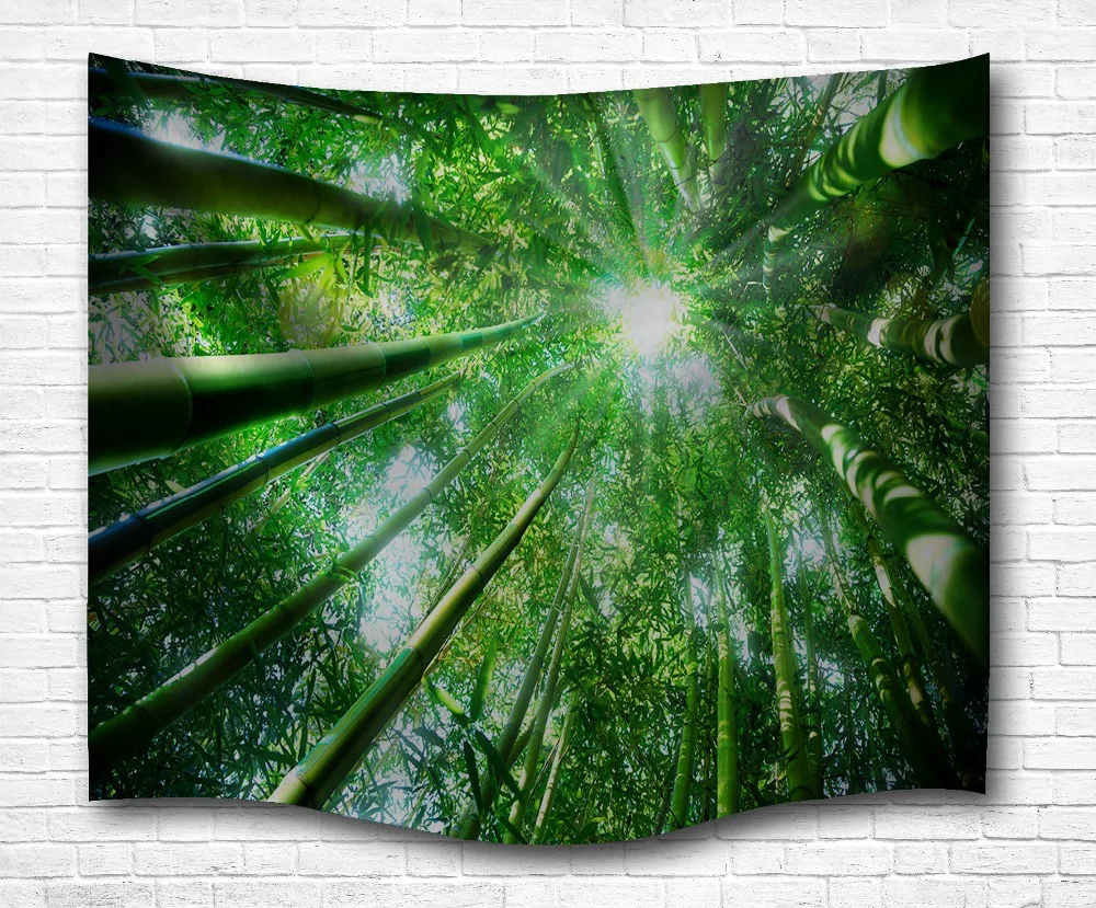 Бамбуковое дерево гобелен настенный Полиэстер Пляжные полотенца йога коврик для