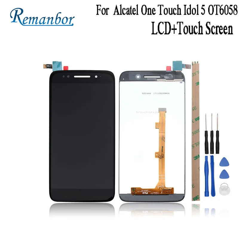 Remanбор для Alcatel One Touch Idol 5 OT6058 ЖК дисплей и сенсорный экран в сборе смартфон с