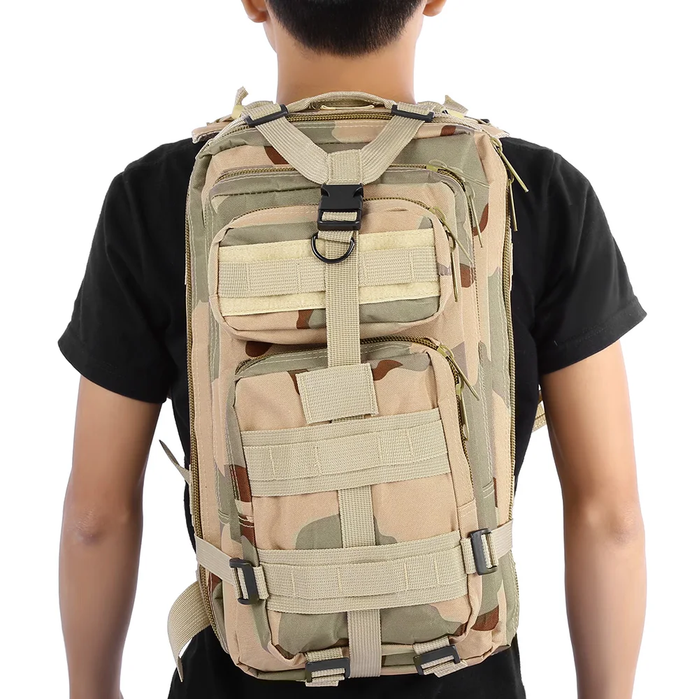 three sand camouflag 30L сумка для мужчин и женщин, уличный военный армейский тактический рюкзак, треккинговые спортивные туристические рюкзаки, походные камуфляжные сумки - Цвет: three sand camouflag