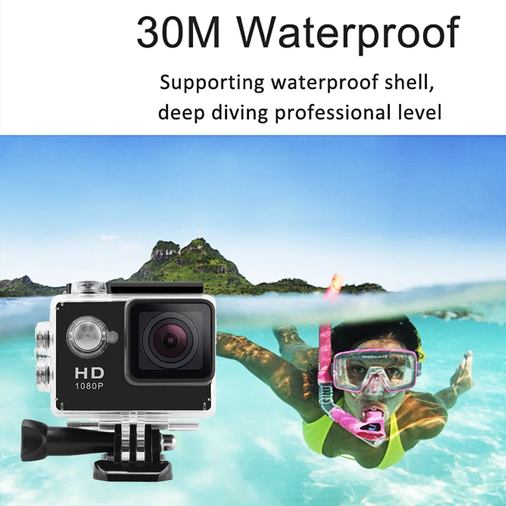 Gosear Mini 1080P HD 30 м Водонепроницаемая подводная широкоугольная линза 140 градусов