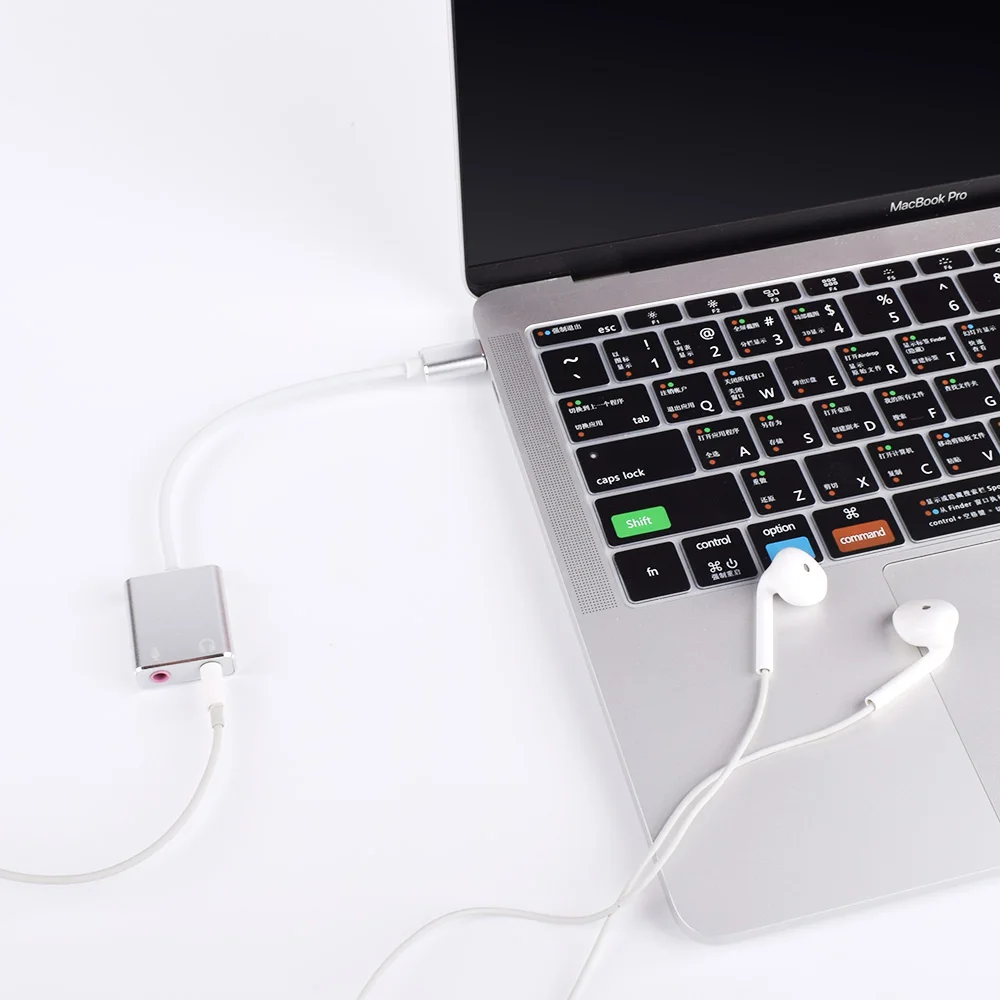 Для Macbook Pro Air ThundeaL 7 1 внешняя звуковая карта USB type C 3 5 мм гнездо для подключения