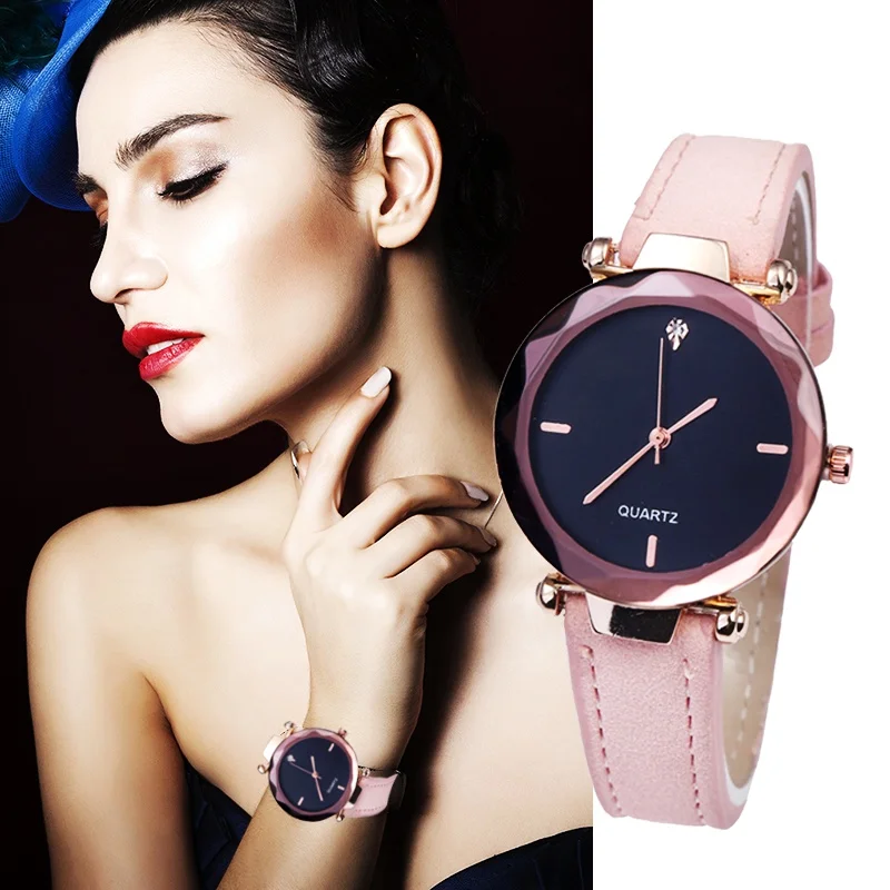 Женские кварцевые часы с кристаллами и многоугольным циферблатом Подарочные для