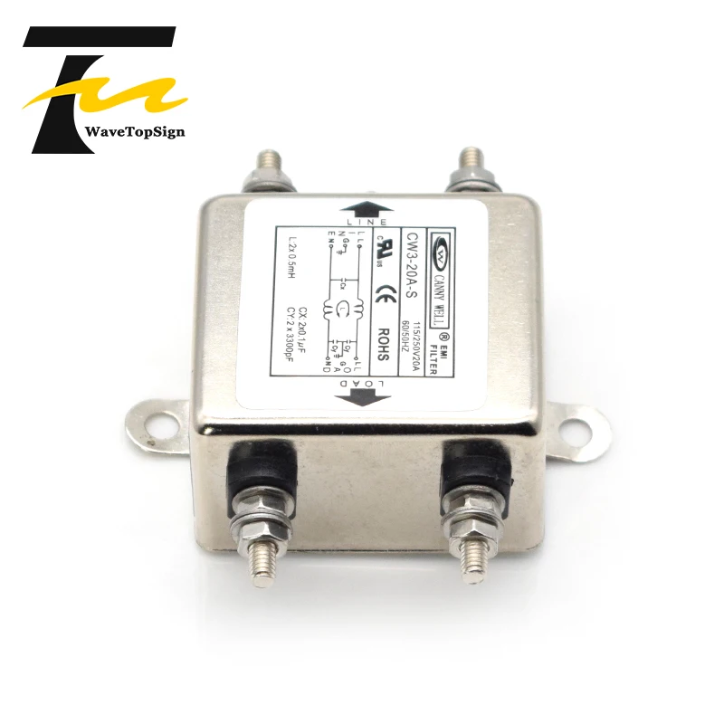 CANNY Power EMI Filter CW3-6A 10A 20A-S AC 220V Однофазное помехоподавление |