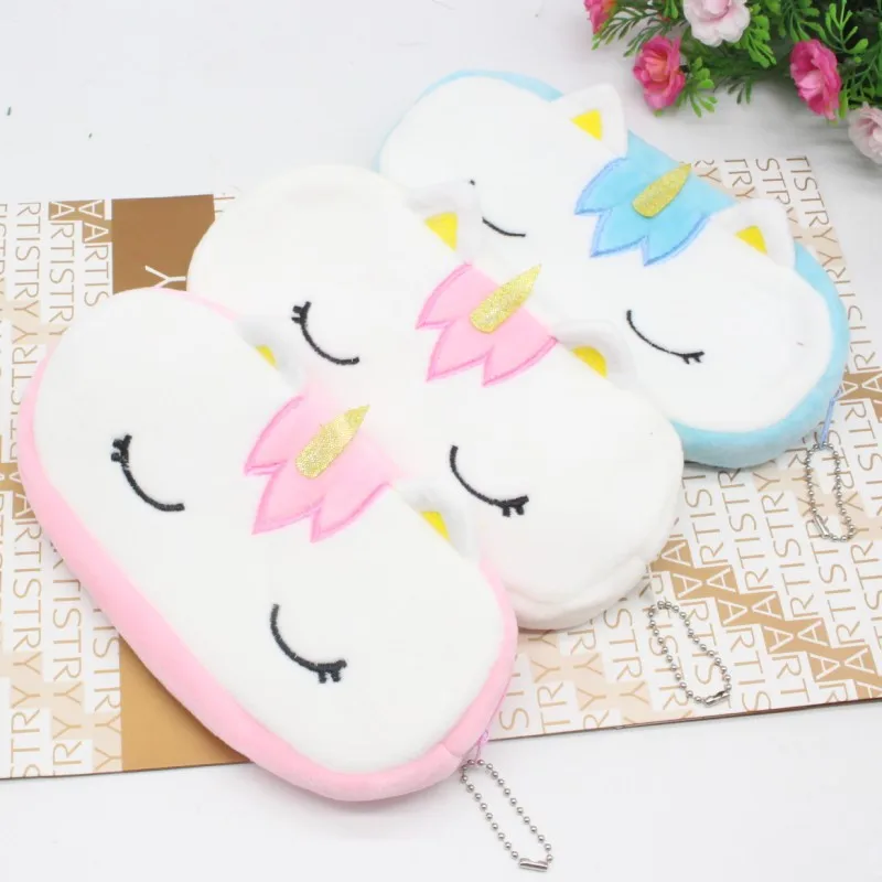 50 шт./лот Kawaii Единорог плюшевый пенал брелок Подвеска Кошелек сумка кошелек