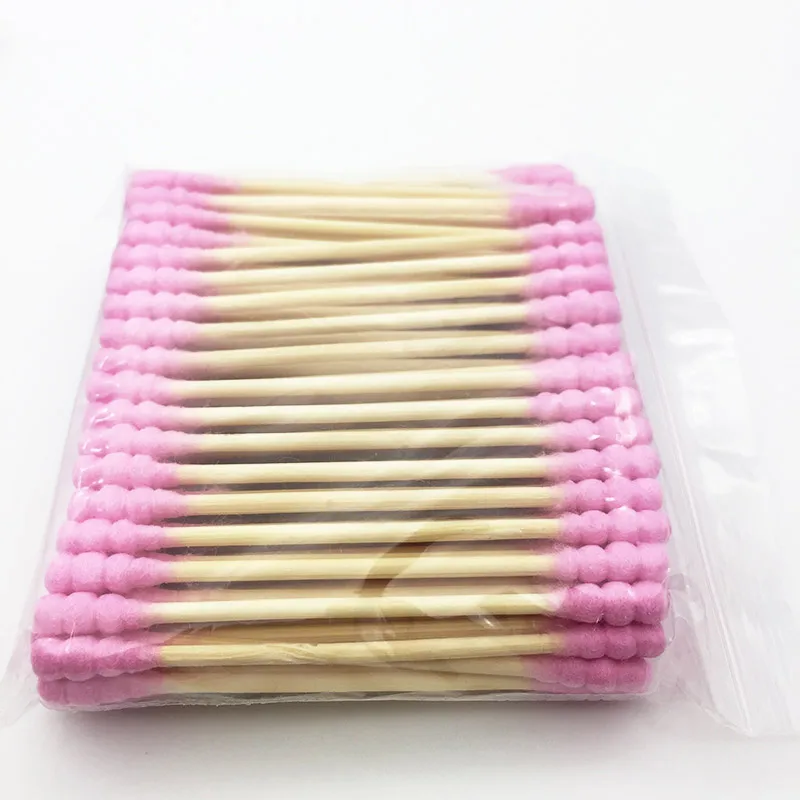 100PCS 100Pcs/ Pack Double Head Cotton Swab Women Make up Cotton Buds Tip For Medical Wood Sticks Nose Ears Cleaning Health Care Tools - Цвет: 100PCS