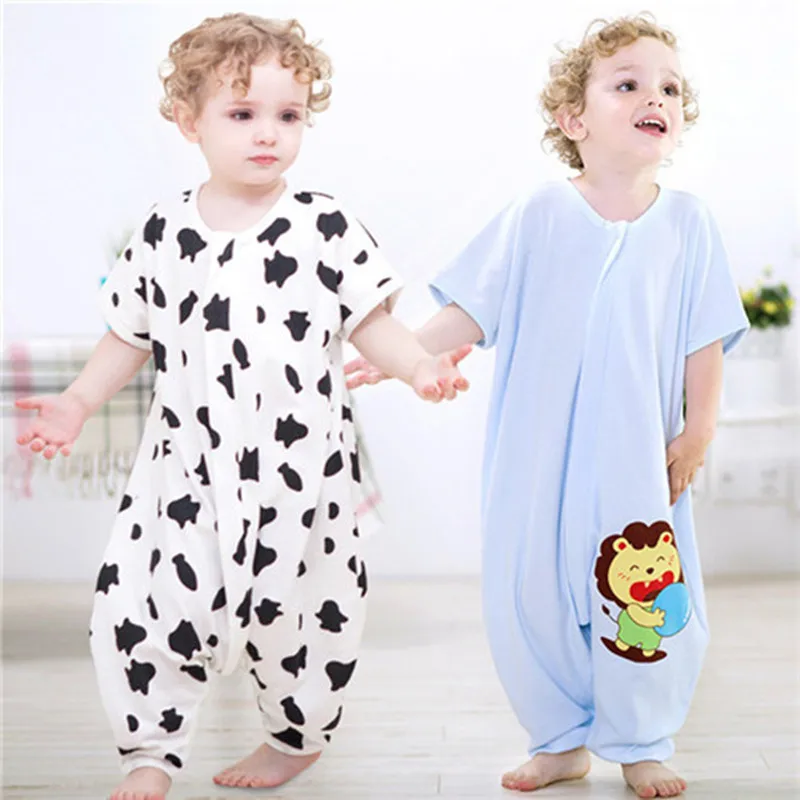 Хлопковый спальный мешок с короткими рукавами и рисунком пингвина Летний A-XBK-XD-004