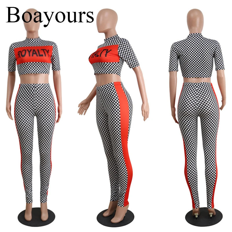Boayours 2018 Casual Ladies 2 Piece Set Print Jumpsuit Women Tops Rompers Long Pants Autumn Short Sleeve Sexy Bodysuit Overalls | Женская