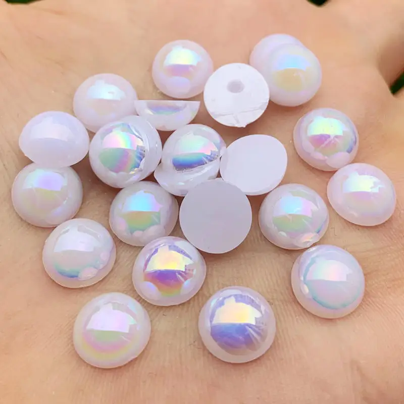 Акриловые Пришивные АВ бусины из белого искусственного жемчуга 6/8/10/12 мм АБС