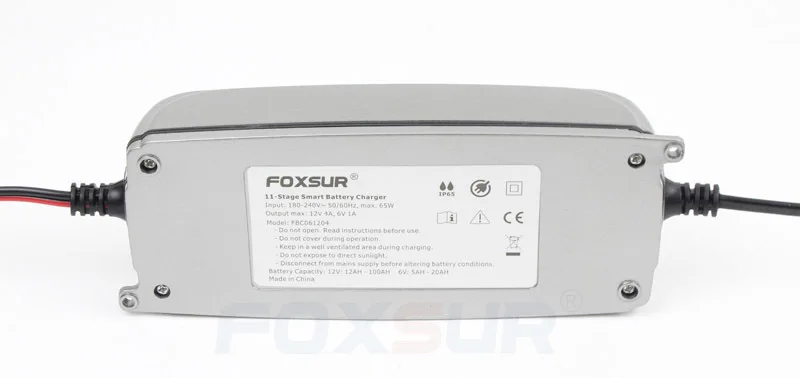Foxsur 12v 4a 6v 1a 11-stage смарт-зарядное устройство, игрушка и автомобиль Agm гель мокрый Efb зарядное устройство, Lcd интеллектуальное зарядное устройство