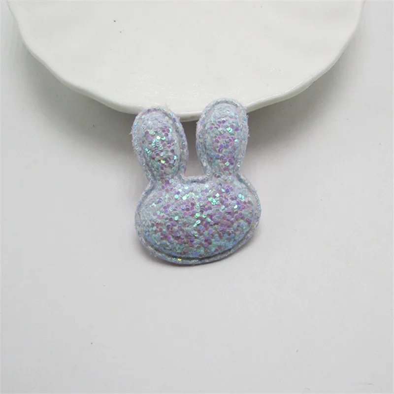 Rabbit purple-5pcs Блестящий карамельный цвет кролик в форме головы накладки патчи Аппликации для рукоделия швейные принадлежности "сделай сам" заколки для волос аксессуары - Цвет: Rabbit purple-5pcs
