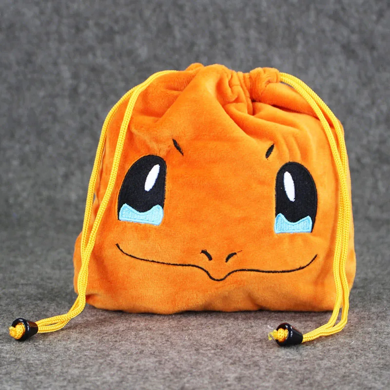 1Pcs Charmander 1 шт. Charmander Squirtle Bulbasaur плюшевые игрушки мешок шнурок 5 стилей на выбор 20*20 см - Цвет: 1Pcs Charmander